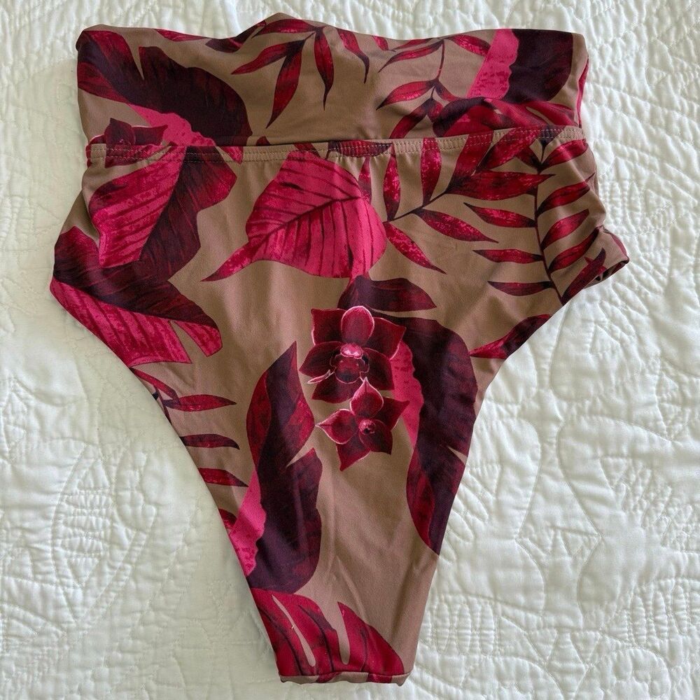 NWT Baltic Born Milos High Waist Bikini Bottom in Red Print Size Small - Picture 8 of 10